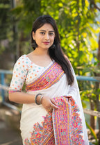 Dixz fashion soft cotton saree with kashmiri style