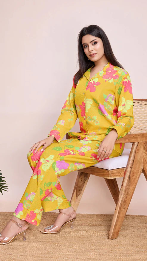 Rayon Slub summer special co-ord set