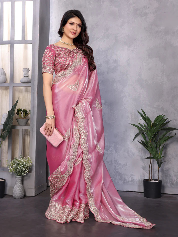 Dixz Fashion Perfect Saare- Chifforn Fabric - Embrodery Work