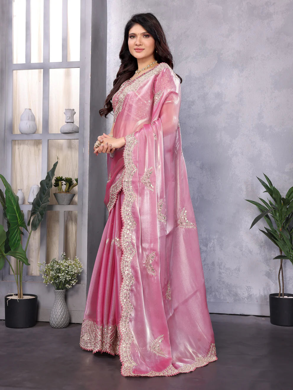 Dixz Fashion Perfect Saare- Chifforn Fabric - Embrodery Work
