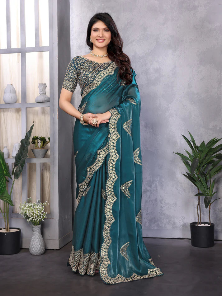 Dixz Fashion Perfect Saare- Chifforn Fabric - Embrodery Work