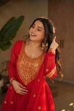 Dixz Fashion Faux Blooming with Embroidery Zari Sequins-work GownDixz F