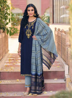 Elegant Viscose Rayon Dobby Jacquard Suit Set with Embroidery & Handwork