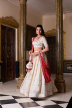 Dixz Fashion Tradition Meets Trend: Vichitra Silk Lehenga with Exquisite Sequins and Thread Embroidery Choli