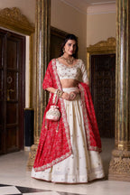 Dixz Fashion Tradition Meets Trend: Vichitra Silk Lehenga with Exquisite Sequins and Thread Embroidery Choli