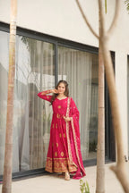 DIXZ FASHION GEORGETTE EMBROIDERY WORK GOWNGEORGETTE EMBROIDERY WORK GOWN