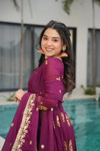 DIXZ FASHION GEORGETTE EMBROIDERY WORK GOWNGEORGETTE EMBROIDERY WORK GOWN