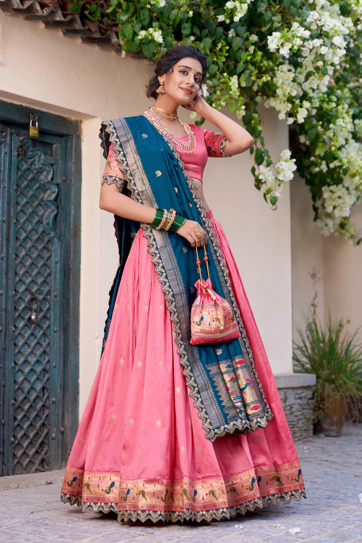 DIXZ FASHION JACQUARD SILK PAITHANI LEHENGA CHOLI