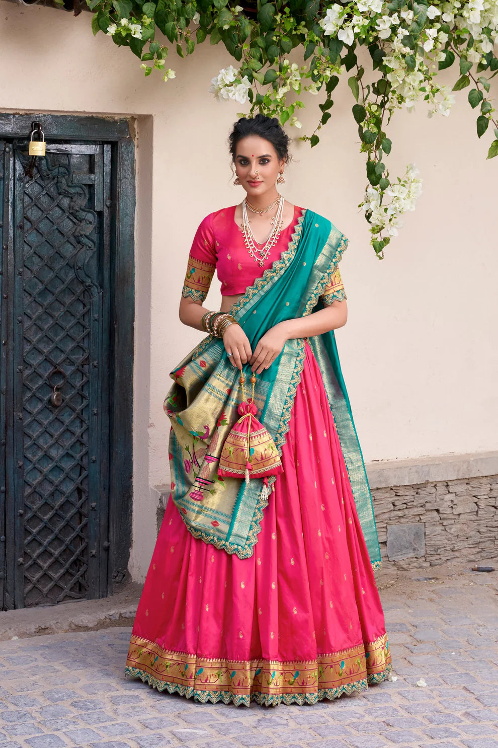 DIXZ FASHION JACQUARD SILK PAITHANI LEHENGA CHOLI
