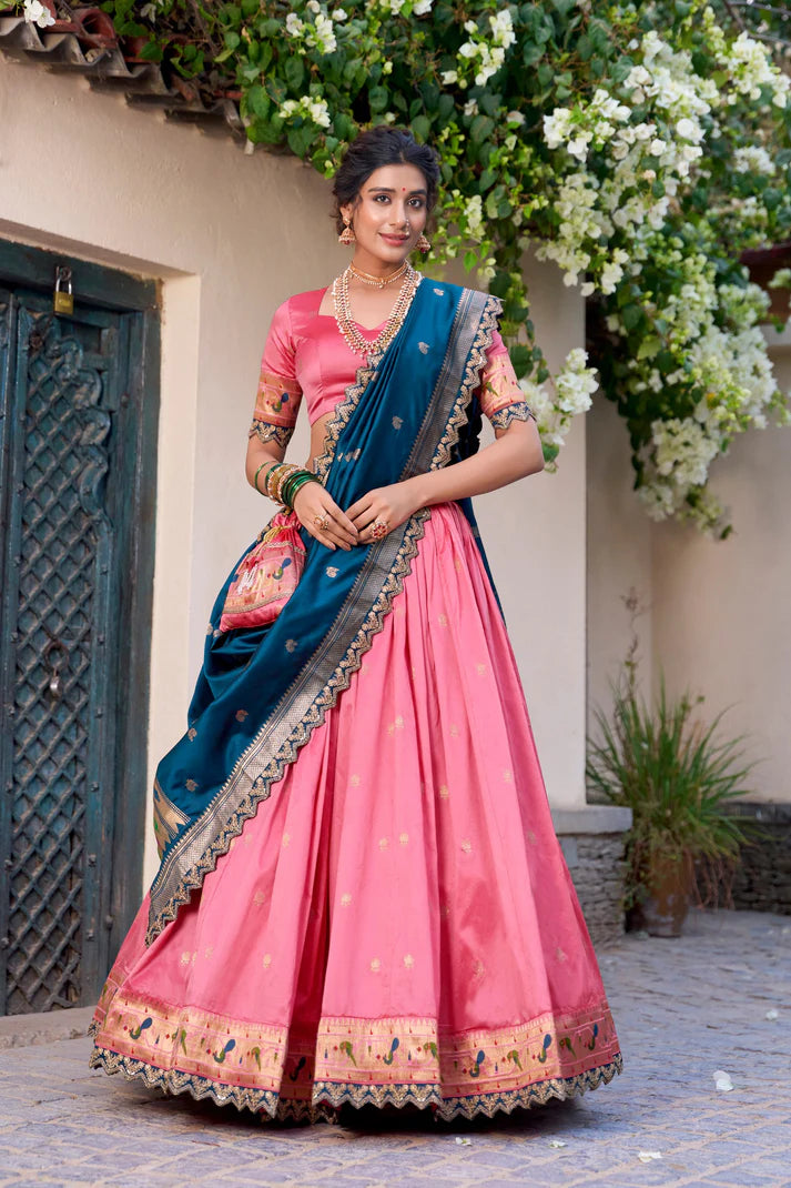 DIXZ FASHION JACQUARD SILK PAITHANI LEHENGA CHOLI