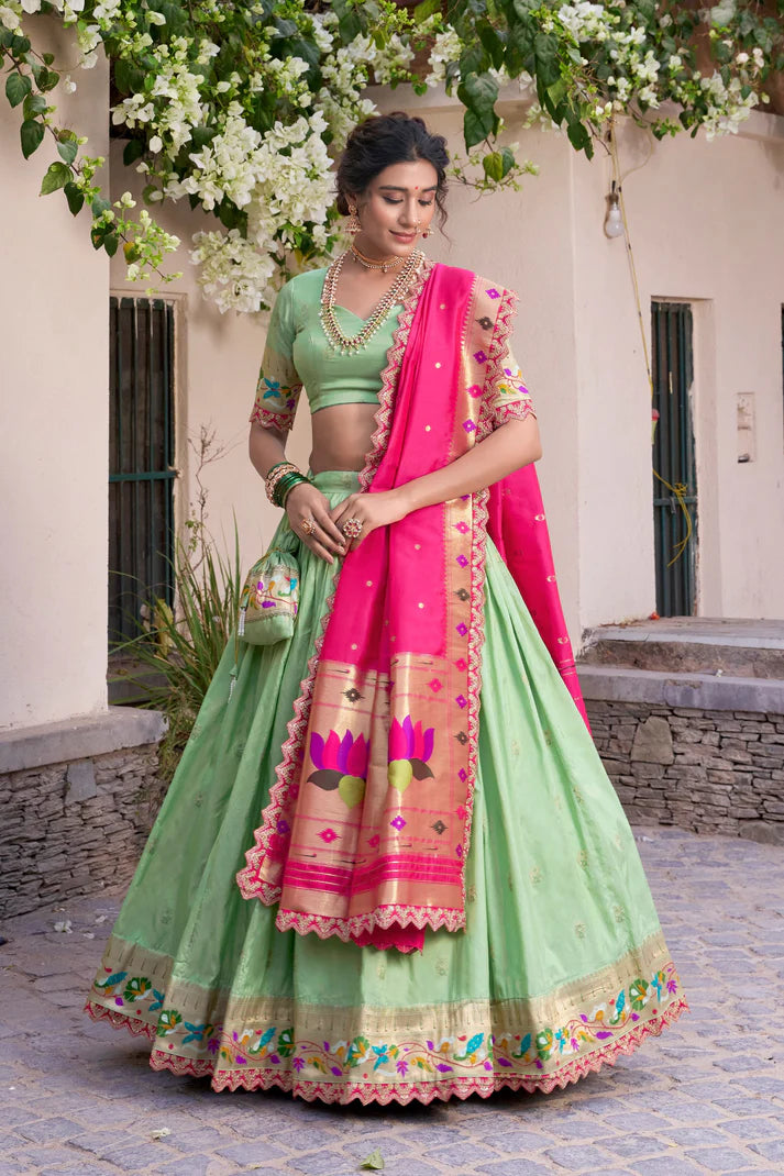 DIXZ FASHION JACQUARD SILK PAITHANI LEHENGA CHOLI