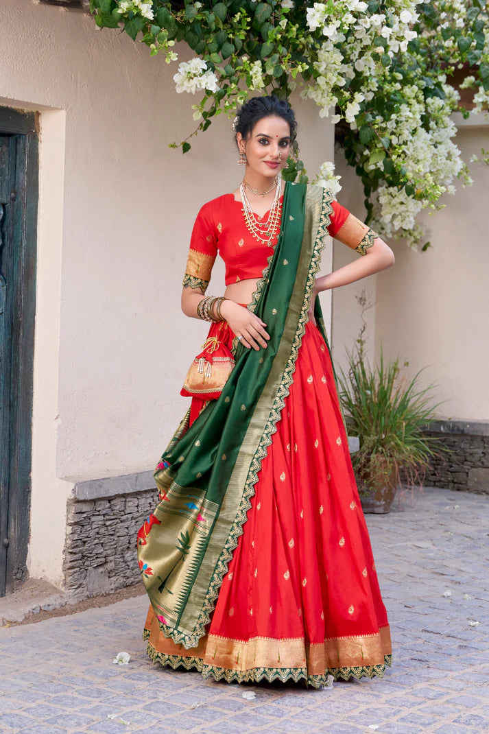 DIXZ FASHION JACQUARD SILK PAITHANI LEHENGA CHOLI