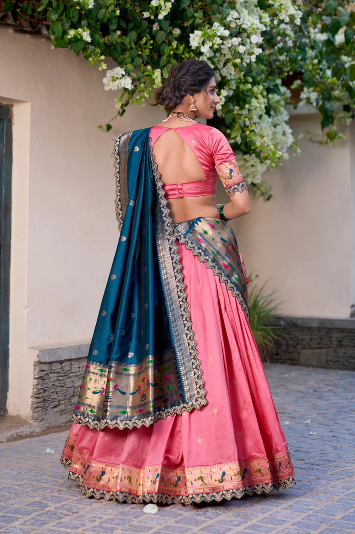DIXZ FASHION JACQUARD SILK PAITHANI LEHENGA CHOLI