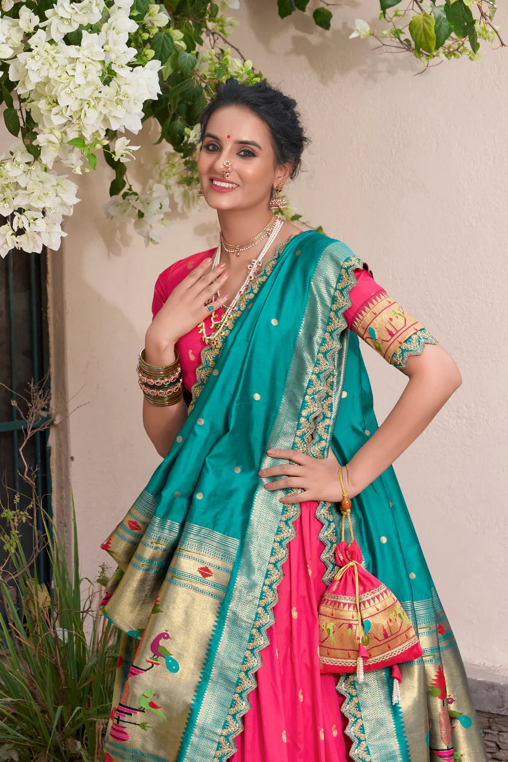 DIXZ FASHION JACQUARD SILK PAITHANI LEHENGA CHOLI