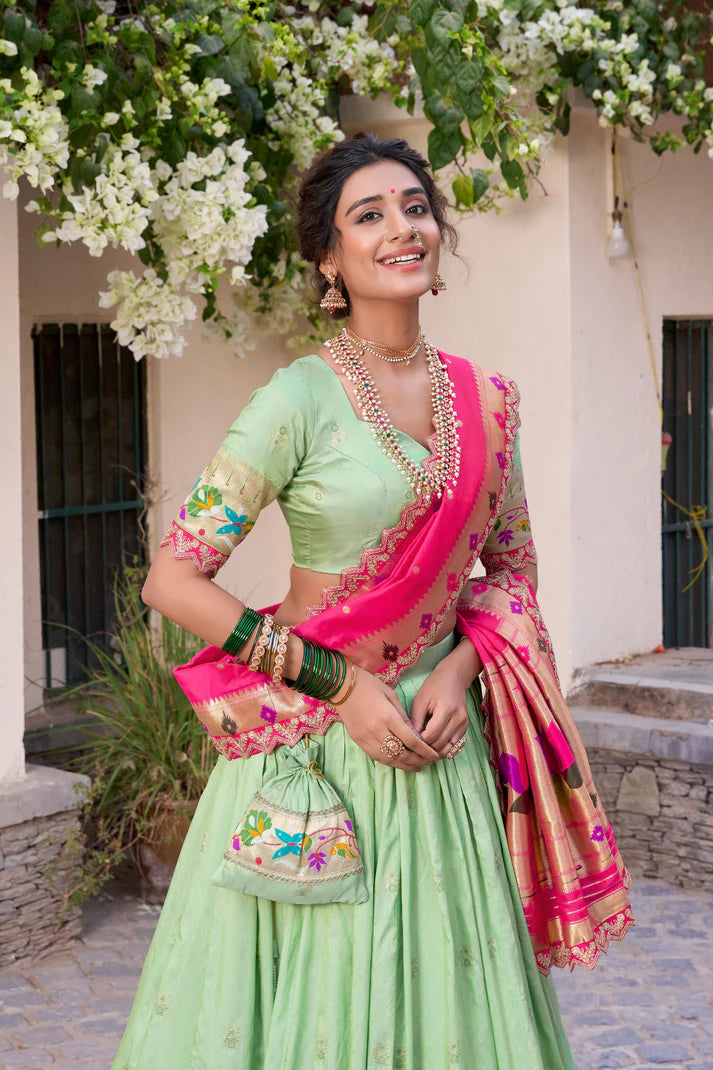 DIXZ FASHION JACQUARD SILK PAITHANI LEHENGA CHOLI