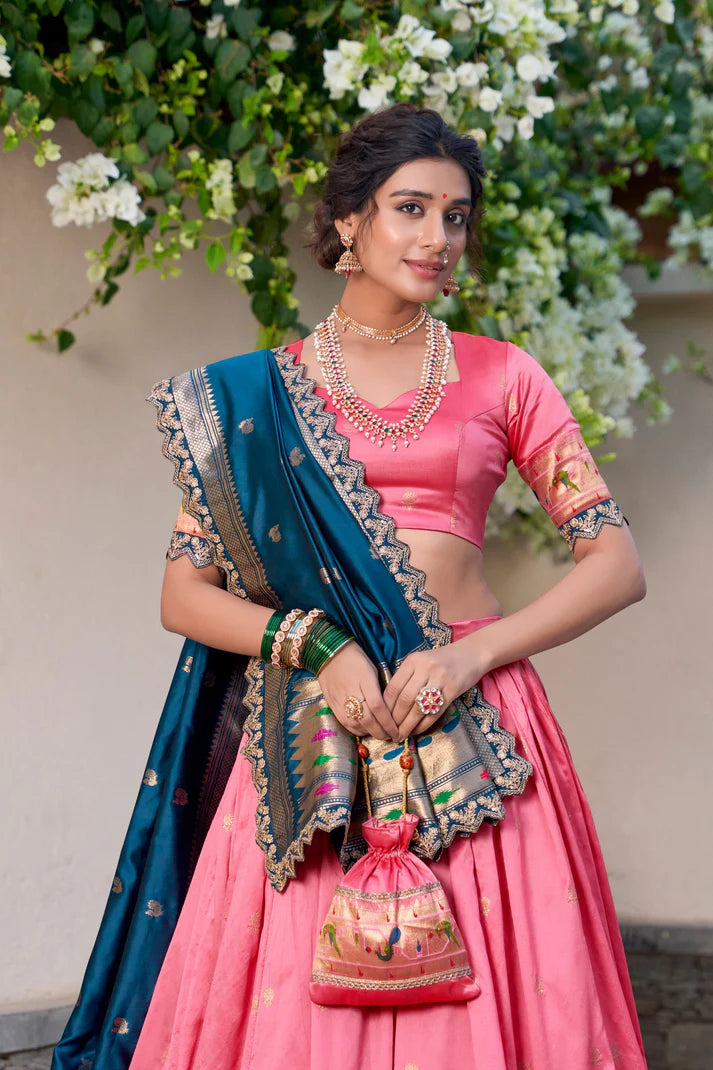 DIXZ FASHION JACQUARD SILK PAITHANI LEHENGA CHOLI