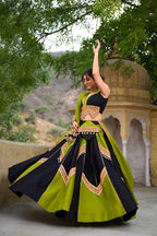 Dixz Fashion Traditional vibes with a twist—Gamthi and cowrie lace make this cotton lehenga