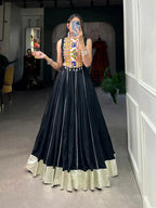Dixz Fashion Rayon Lehenga Set with Gamthi Work Blouse & Gota Patti Detailing for Navaratri