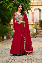 Dixz Fashion Faux Blooming with Sequins & Multi Thread Embroidered work Gown