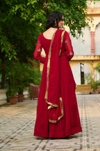 Dixz Fashion Faux Blooming with Sequins & Multi Thread Embroidered work Gown