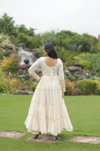 Kora Cotton with Multi Thread Embroidered & Gota patti Work For Navratri