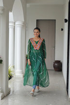 Leheriya Print work with kutchi Patchework in Faux Georgette for Navratri