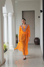 Leheriya Print work with kutchi Patchework in Faux Georgette for Navratri