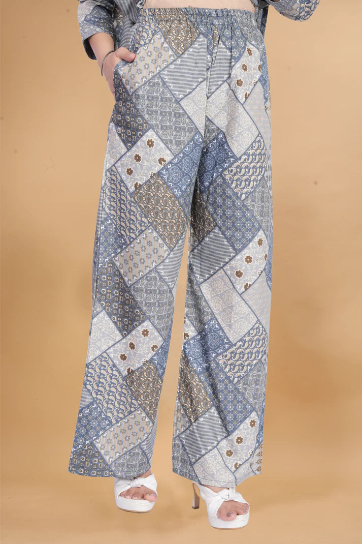 Cotton Rayon grey Ready To wear Co-Ords Set