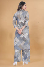 Cotton Rayon grey Ready To wear Co-Ords Set