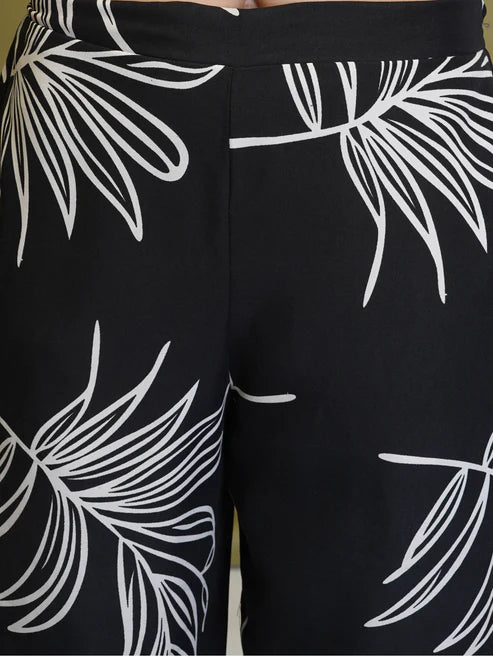 Cotton Rayon blackprinted Ready To wear Co-Ords Set