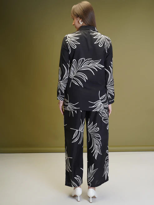 Cotton Rayon blackprinted Ready To wear Co-Ords Set