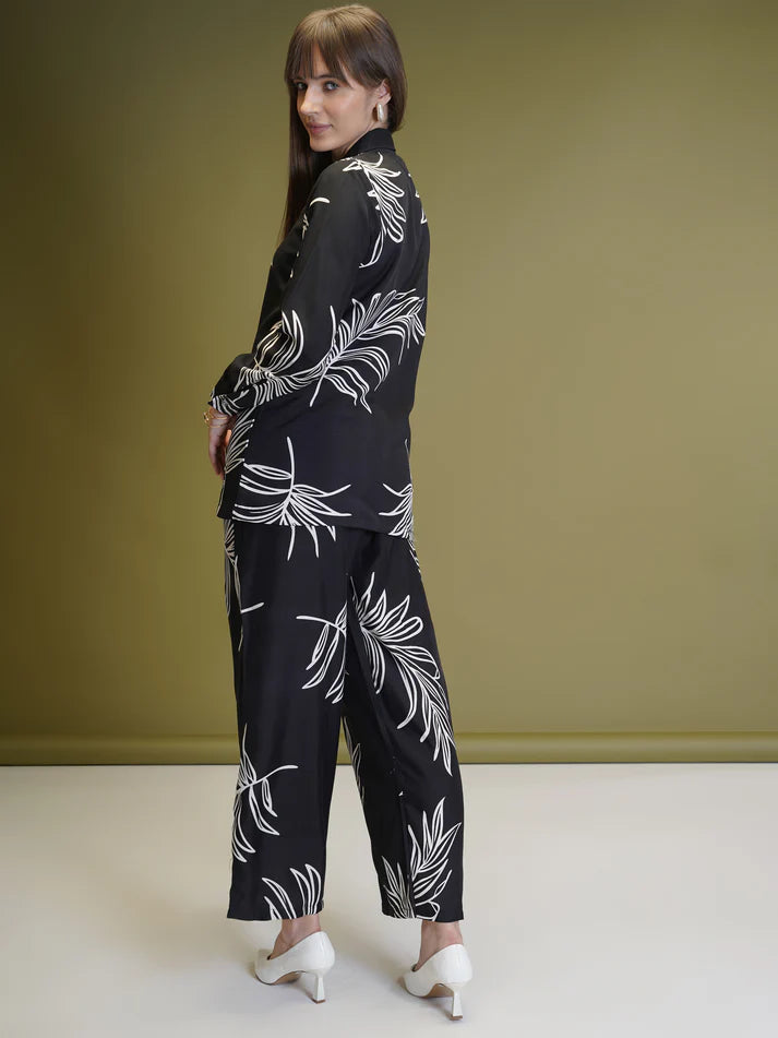 Cotton Rayon blackprinted Ready To wear Co-Ords Set