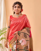 Dixz Fashion Fulrani Pure Paithani Silk Saree with Big Border & Meenakari Motifs