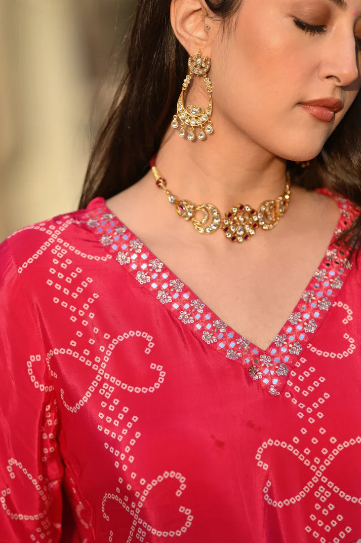 Dixz Fashion Graceful Chinnon Silk Printed & Embroidered Suit Set