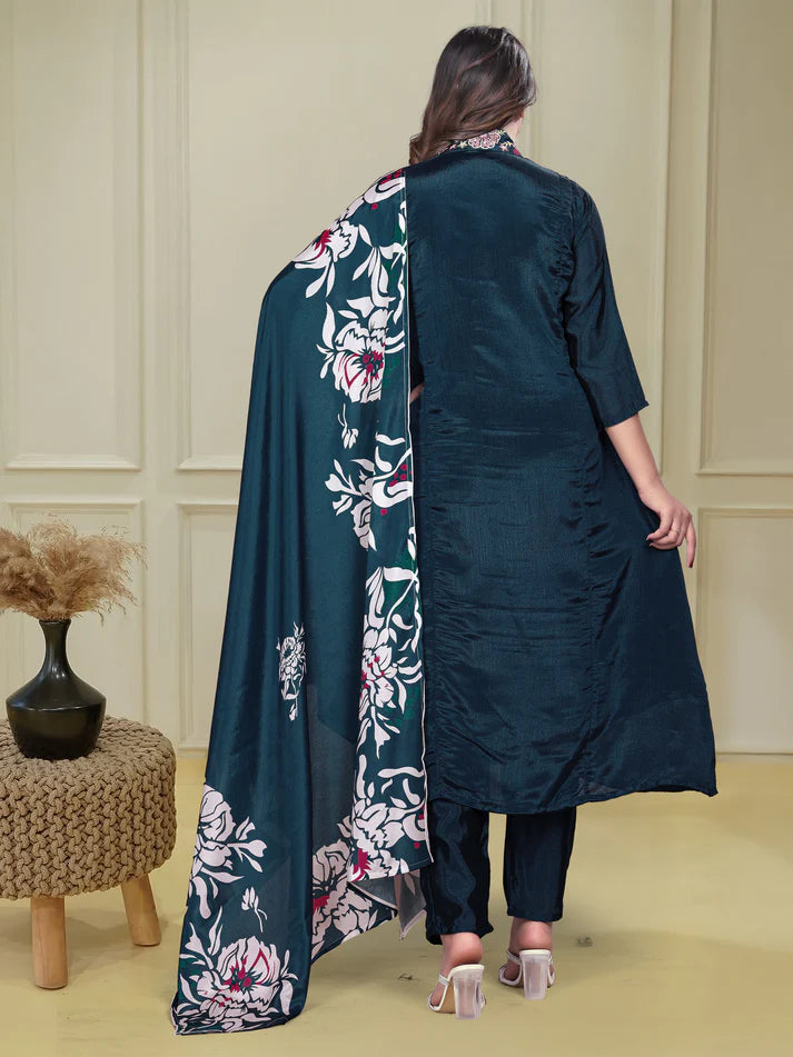 Elegant Chinnon Embroidered Suit Set