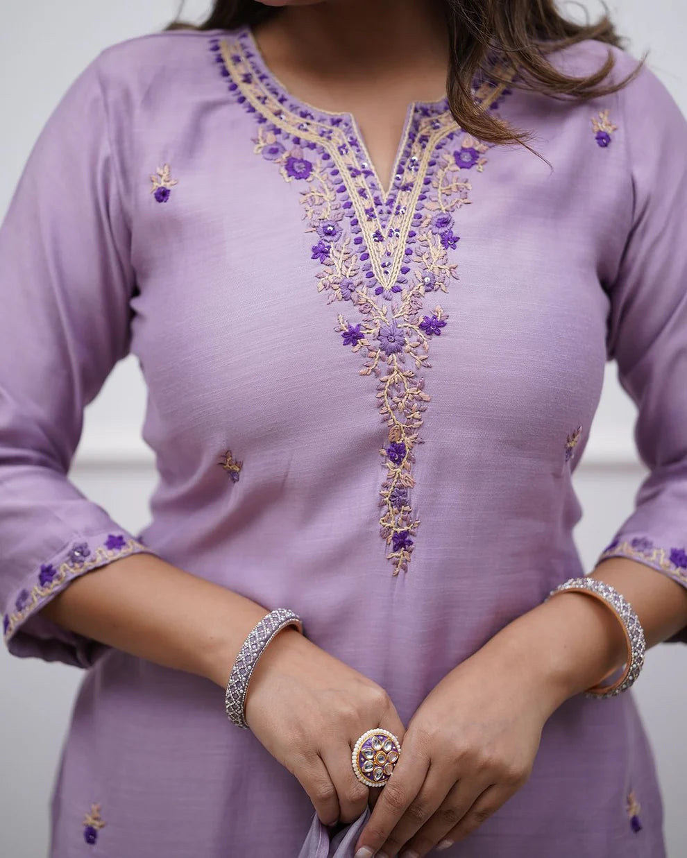 Dixz Fashion Elegant Rayon Slub Embroidered Suit Set with Printed Dupatta