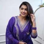 Dixz Fashion Elegant PV Chanderi Gown Style Kurti Set