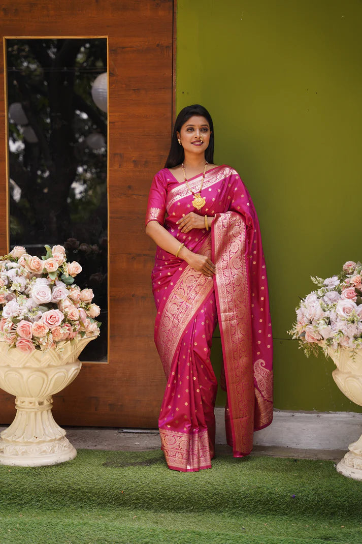 DIXZ FASHION PRESENTING BANARASI SILK SAREE WITH RICH PALLU