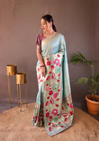 Dixz Fashion Pure soft paithani silk saree