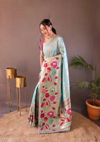 Dixz Fashion Pure soft paithani silk saree