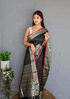 Dixz Fashion Graceful Khicha Checks Silk Saree with Rich Pallu & Embellished Border