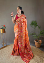 Dixz Fashion Beautiful Lucknowi Concept weaving saree