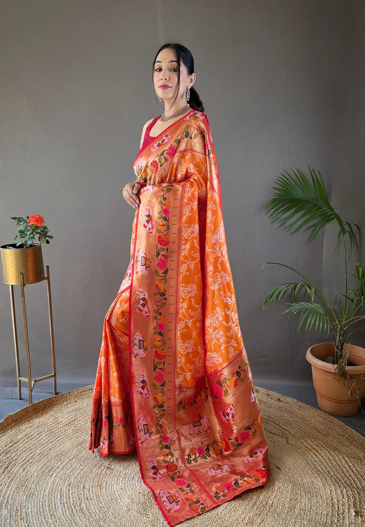 Dixz Fashion Beautiful Lucknowi Concept weaving saree