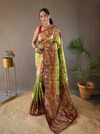 Dixz Fashion Beautiful Lucknowi Concept weaving saree