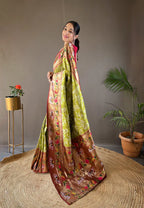 Dixz Fashion Beautiful Lucknowi Concept weaving saree