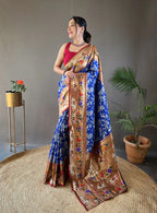 Dixz Fashion Beautiful Lucknowi Concept weaving saree