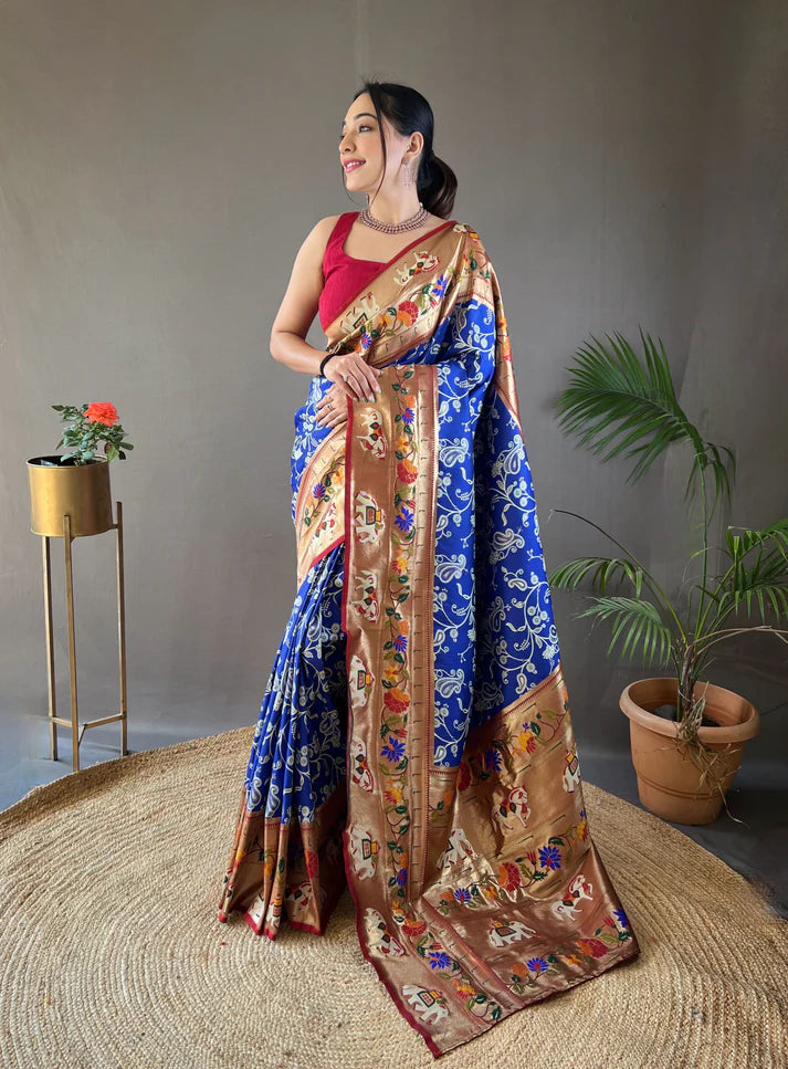 Dixz Fashion Beautiful Lucknowi Concept weaving saree