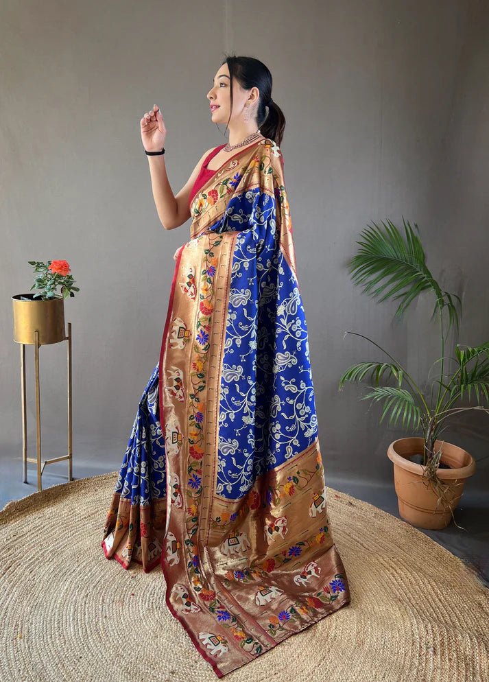 Dixz Fashion Beautiful Lucknowi Concept weaving saree