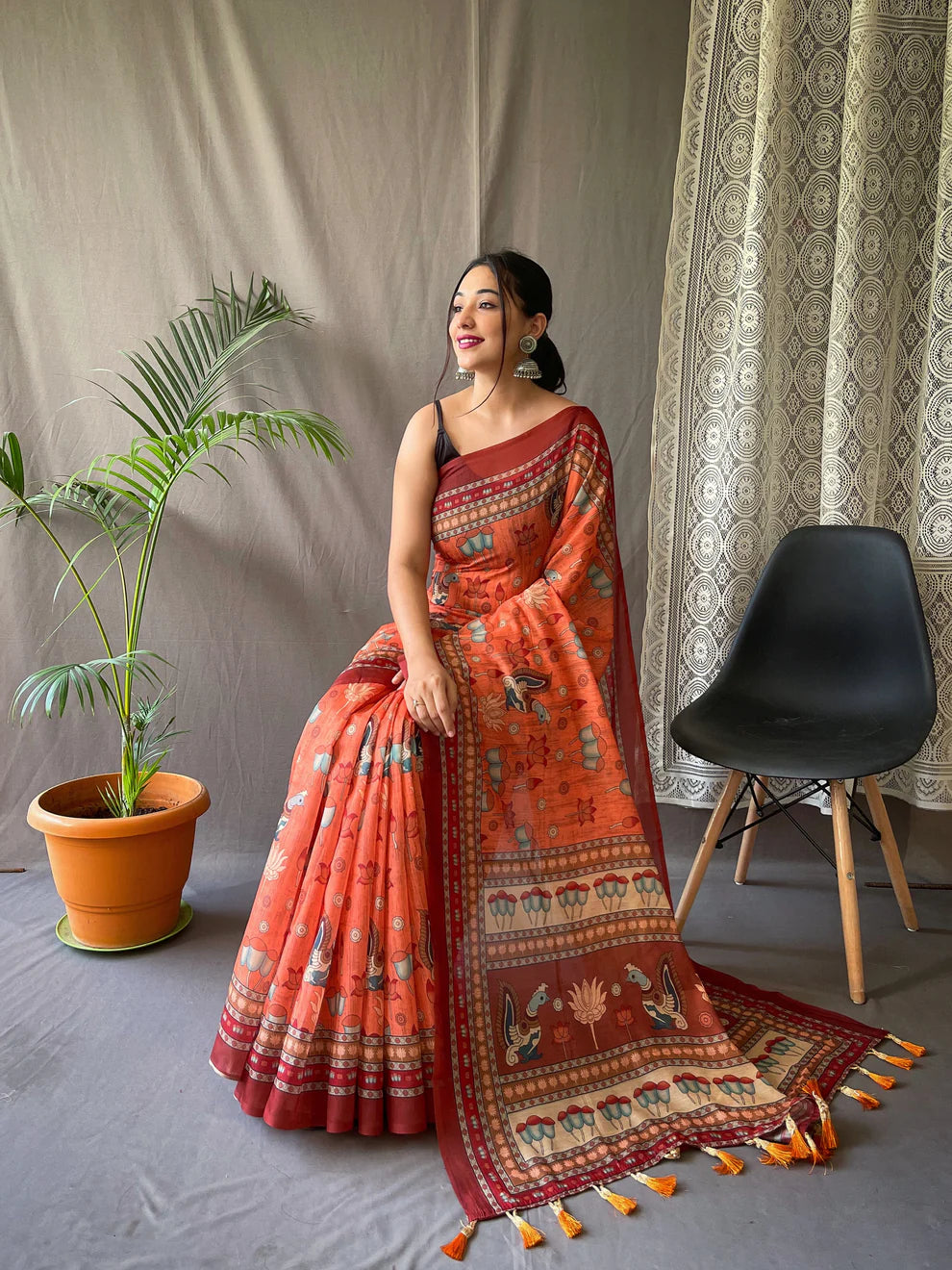 DIXZ FASHION PURE MALAI COTTON SAREE