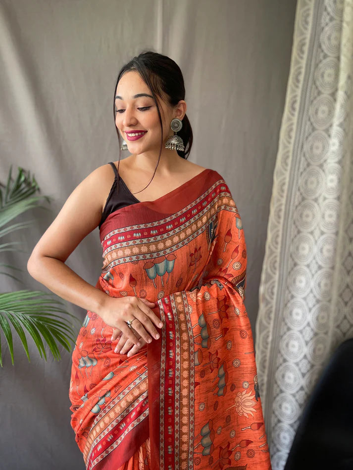 DIXZ FASHION PURE MALAI COTTON SAREE